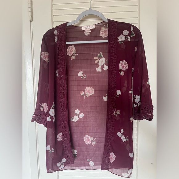 Women’s Sheer Floral Print Cardigan - Picture 1 of 2